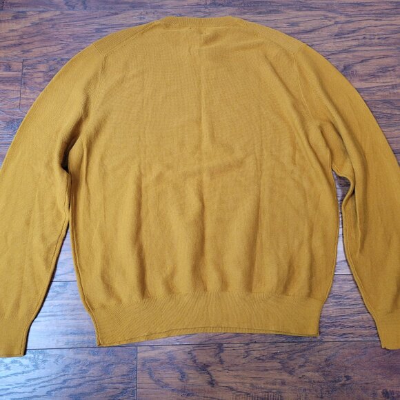J. CREW Dark Yellow Woven Textured Crewneck Pullover Sweater sz L NWT Autumn - Picture 4 of 4